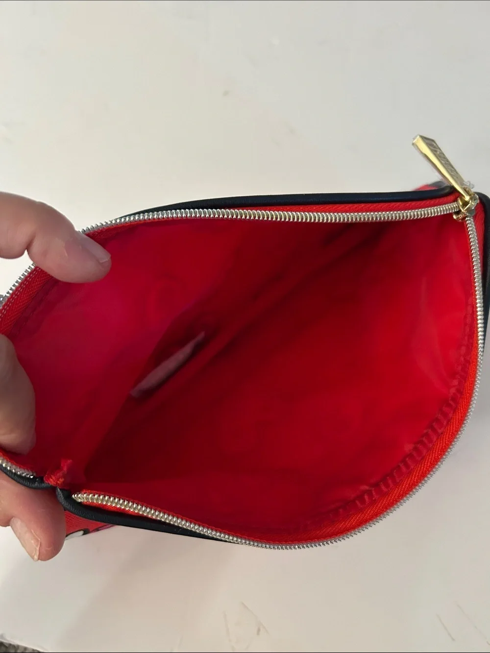 Estée Lauder Red Cosmetic Pouch with beasts, Mickey heads and cute graphics